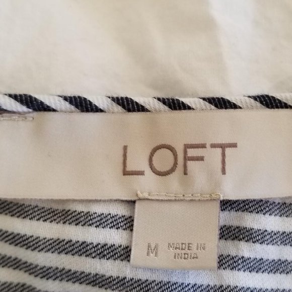 Loft Lace trimmed striped dress- Size M - Picture 3 of 3